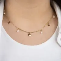 Grußkarte Faith Love Hope mit Halskette Edelstahl...