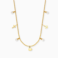 Grußkarte Faith Love Hope mit Halskette Edelstahl Gold und Umschlag Engelsrufer believe in you