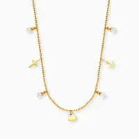 Grußkarte Faith Love Hope mit Halskette Edelstahl Gold und Umschlag Engelsrufer believe in you