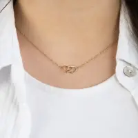 Grußkarte Neverending mit Halskette Edelstahl Gold...