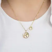 Grußkarte Ocean Wal mit Halskette Edelstahl Gold...