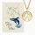 Grußkarte Ocean Wal mit Halskette Edelstahl Gold und Umschlag Engelsrufer Free like the ocean WWF