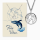 Grußkarte Ocean Wal mit Halskette Edelstahl Silber und Umschlag Engelsrufer Free like the ocean WWF