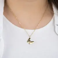 Grußkarte Dream mit Halskette Edelstahl Gold und...