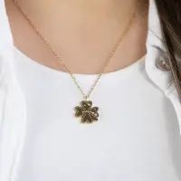 Grußkarte Happiness mit Halskette Edelstahl Gold...