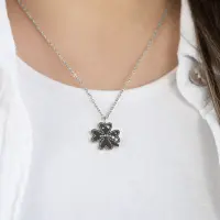 Grußkarte Happiness mit Halskette Edelstahl Silber...