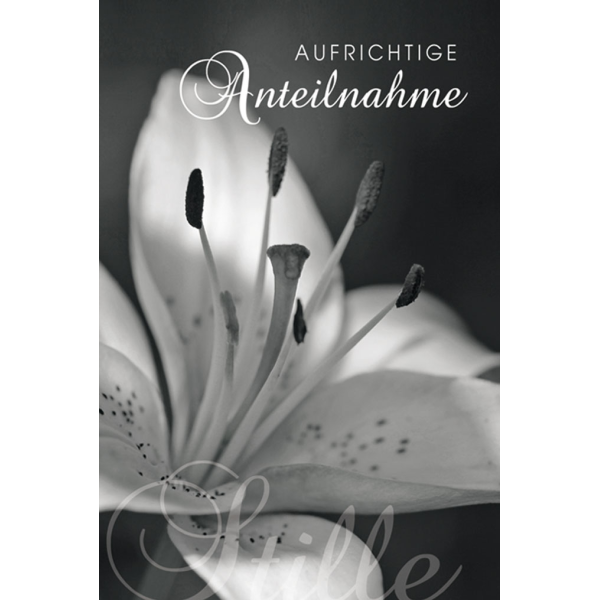 Trauerkarte Florentino - Beileidskarte – Kondolenzkarte mit Briefumschlag im Format 17,2 x 11,5cm