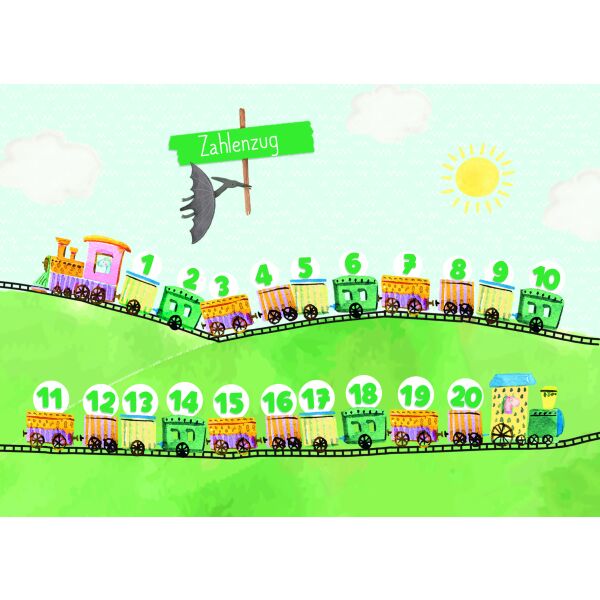 Zahlen-Lernspiel Set mit 32 Karten mit ausmalbarer Rückseite Schulanfang Kindergarten Vorschule Kinderkartenspiel
