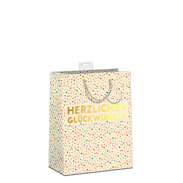 6 Geschenktaschen A5-Format Medium Punkte Herzlichen Glückwunsch UVP € 21 pro Tüte € 3,50 Zuckerrohr Bundle Set Geschenktüten