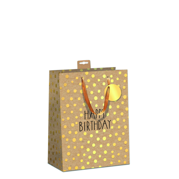 6 Geschenktaschen A5-Format Medium Happy Birthday UVP € 17,70 pro Tüte € 2,95 Naturkarton Bundle Set Geschenktüten