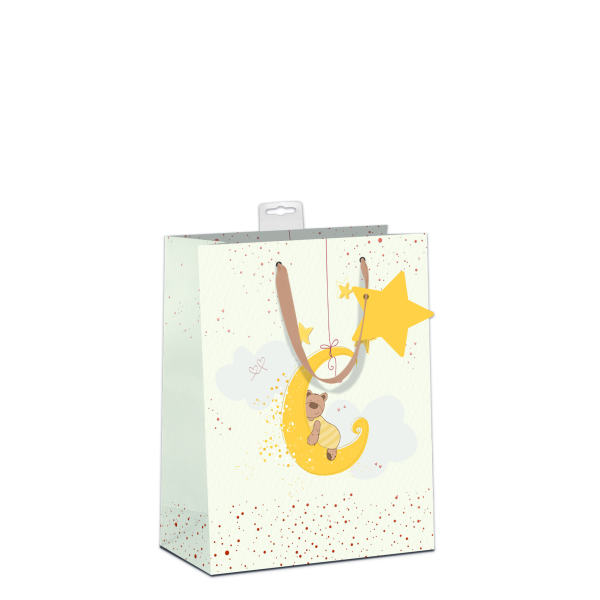 6 Geschenktaschen A5-Format Medium Baby Sterne Mond UVP € 21 pro Tüte € 3,50 Naturkarton Bundle Set Geschenktüten