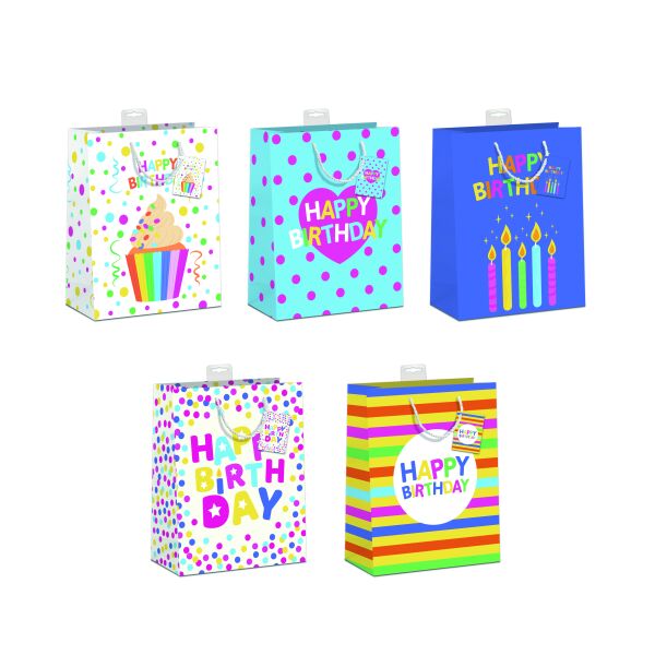 10 Geschenktaschen A5 Format medium Happy Birthday UVP € 19,50 pro Tüte € 1,95 Bundle Set Geschenktüten