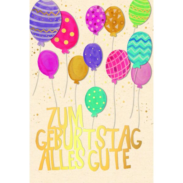 Geburtstag Green Line Ballons Zum Geburtstag alles Gute Glückwunschkarte mit Umschlag