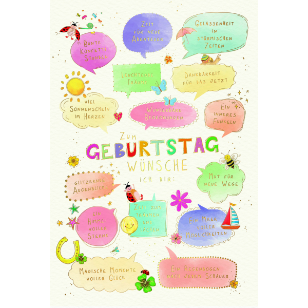 Geburtstag Skorpion´s art Sprechblasen Wünsche Glückwunschkarte mit Umschlag