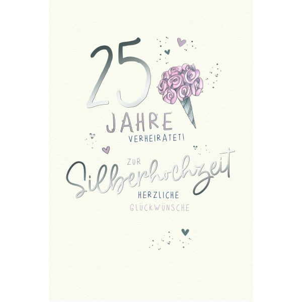 Silberhochzeit Skorpion´s art 25 jahre verheiratet Herzliche Glückwünsche Glückwunschkarte mit Umschlag