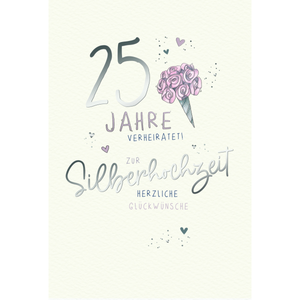 Silberhochzeit Skorpion´s art 25 jahre verheiratet Herzliche Glückwünsche Glückwunschkarte mit Umschlag