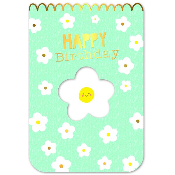 Geburtstag Happy Birthday Blümchen Glückwunschkarte mit Umschlag und Innendruck
