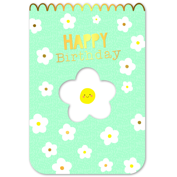 Geburtstag Happy Birthday Blümchen Glückwunschkarte mit Umschlag und Innendruck