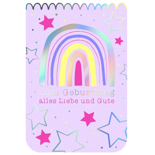 Geburtstag Alles Liebe und Gute regenbogen Glückwunschkarte mit Umschlag und Innendruck
