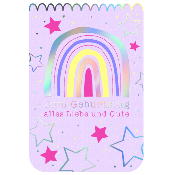 Geburtstag Alles Liebe und Gute regenbogen Glückwunschkarte mit Umschlag und Innendruck