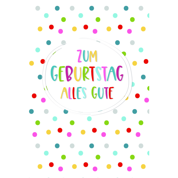 Geburtstag Alles Gute Punkte Glückwunschkarte mit Umschlag