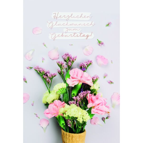 Geburtstag Herzlichen Glückwunsch Blumen Glückwunschkarte mit Umschlag