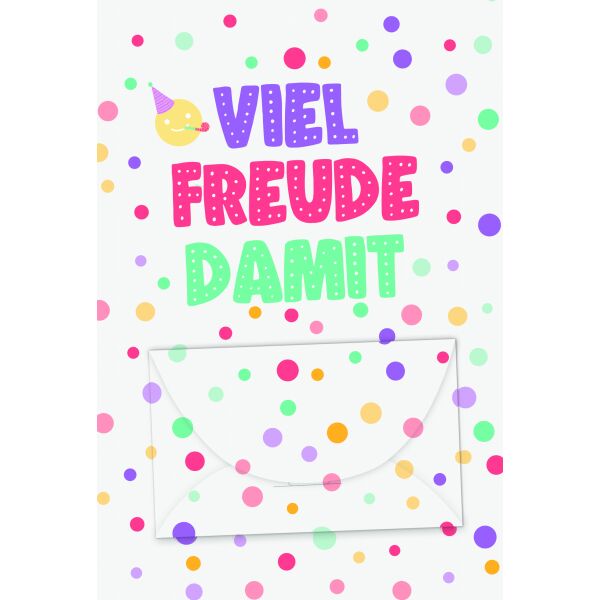 Geldkarte allgemein mit Geldkuvert Viel Freude damit Glückwunschkarte mit Umschlag
