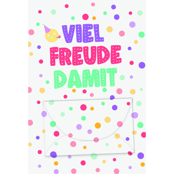 Geldkarte allgemein mit Geldkuvert Viel Freude damit Glückwunschkarte mit Umschlag
