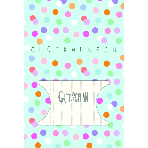 Gutschein allgemein mit Musterkarte Glückwunsch Punkte Glückwunschkarte mit Umschlag