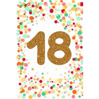 18. Geburtstag Volljährigkeit mit Goldfolie und...