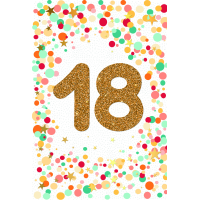 18. Geburtstag Volljährigkeit mit Goldfolie und...