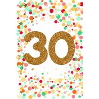 30. Geburtstag mit Goldfolie und Glitzer-Applikation...