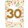 30. Geburtstag mit Goldfolie und Glitzer-Applikation Glückwunschkarte mit Umschlag
