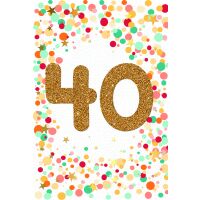 40. Geburtstag mit Goldfolie und Glitzer-Applikation...