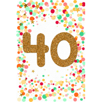 40. Geburtstag mit Goldfolie und Glitzer-Applikation...