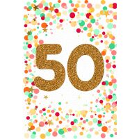 50. Geburtstag mit Goldfolie und Glitzer-Applikation...