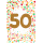 50. Geburtstag mit Goldfolie und Glitzer-Applikation Glückwunschkarte mit Umschlag