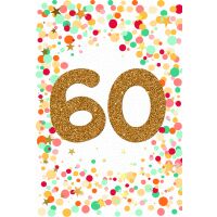 60. Geburtstag mit Goldfolie und Glitzer-Applikation...