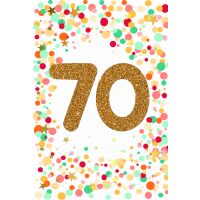 70. Geburtstag mit Goldfolie und Glitzer-Applikation...