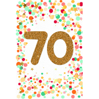 70. Geburtstag mit Goldfolie und Glitzer-Applikation...