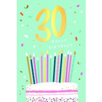 30. Geburtstag Happy Birthday Kerzen Kuchen Goldfolie...