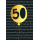 50. Geburtstag schwarz-gold Zahl in Luftballon Goldfolie Glückwunschkarte mit Umschlag
