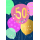 50. Geburtstag Zahl in Luftballons Alles Gute Glückwunschkarte mit Umschlag