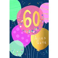 60. Geburtstag Zahl in Luftballons Alles Gute...