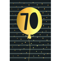 70. Geburtstag schwarz-gold Zahl in Luftballon Goldfolie...