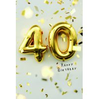 40. Geburtstag Happy Birthday goldene Zahl Glitter...