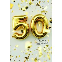 50. Geburtstag Happy Birthday goldene Zahl Glitter...