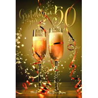 50. Geburtstag Gratulation zur 50 Sekt Luftschlangen...