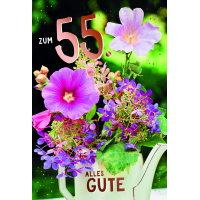 55. Geburtstag Alles Gute Blumen Glückwunschkarte...
