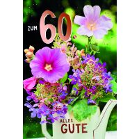 60. Geburtstag Alles Gute Blumen Glückwunschkarte...